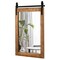 Costway 30''x22'' Wall Mount Mirror Decor Vanity Mirror Wood Frame Barn Door Style Brown